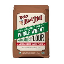 Bob's Red Mill Organic Whole Wheat Flour 5 lb Pack of 8 