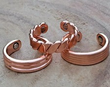 Pure Copper Magnetic Ring for Men Women Adjustable Open Cuff Minimalist