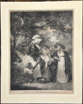 George Morland,  Nurse and Children in the Fields'', Kupferstich, G. Keating