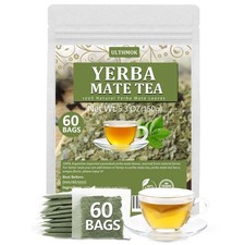Premium 60 Unsmoked Yerba Mate Tea Bags, Made with 100 Pure Yerba Mate Leave...