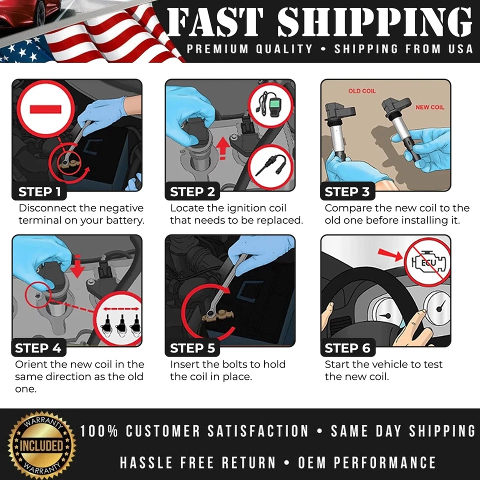 8X For Genuine Motorcraft Ignition Coils DG508 Ford F150 4.6L 5.4L 3W7Z12029AA Foto 2 de 4