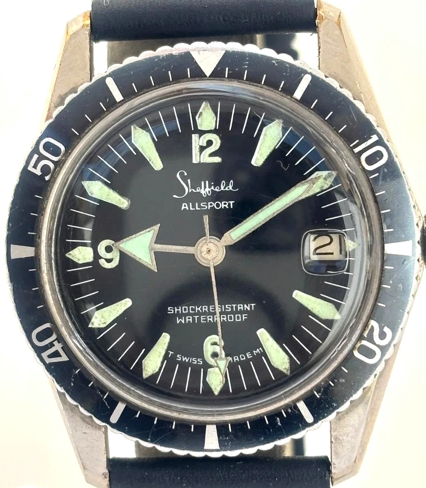 ВИНТАЖНЫЙ SHEFFIELD ALL SPORT ДАЙВЕР ДАТА Cal. LR 96 5 ATM 70-е - Изображение 3 из 4