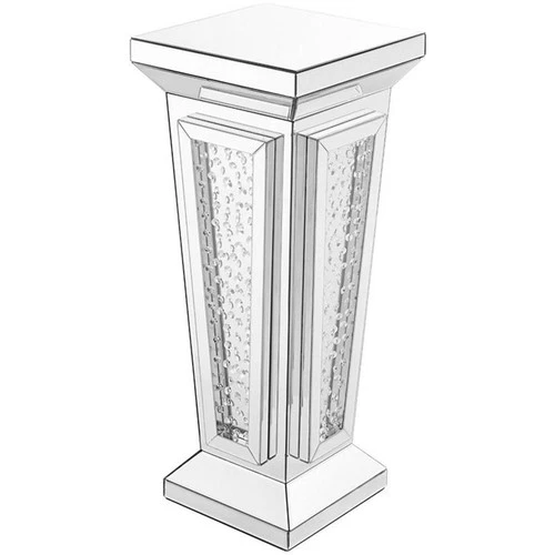 Elegant Decor Modern 36" Clear Crystal Mirrored Accent Pedestal End Table - Picture 3 of 6