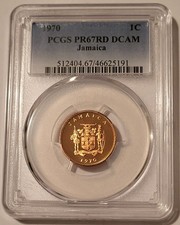 Jamaica 1970 1 Cent Proof PR67 RED PCGS