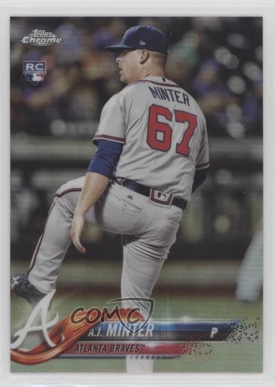 2018 Topps Chrome Refractor AJ Minter #180 Rookie RC h6c