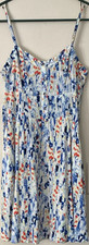 Express Floral Strappy Sleeveless Sundress White Blue Orange Short Rayon S