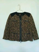 Vtg Basler Black Label Anniversary Edition Womens L 42 Jacket Tiger Wool Blend
