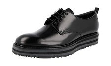 PRADA Leather Derby Platform Sneakers Sole Dress Shoes Black - US 10 EU 43