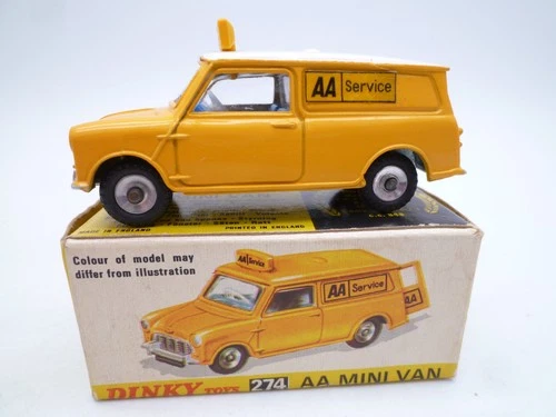 VINTAGE DINKY TOYS 274 AUSTIN MINI AA SERVICE VAN IN ORIGINAL BOX 1963