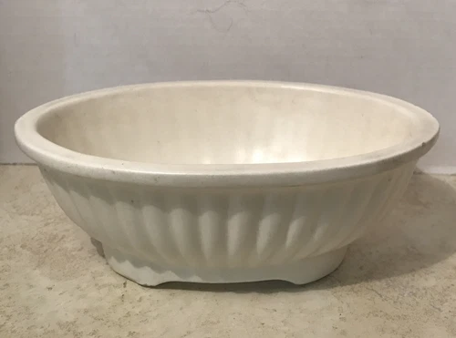 HAEGER CREAM Speckled OVAL PLANTER - 3938-A USA 8.5"
