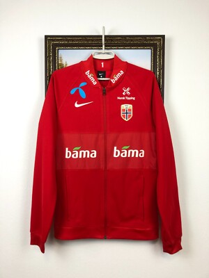 Norway Football Nike Jacket Soccer Track Top Rare Mens Red