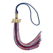 Endea Graduation Royal Blue/Red/White Mixed Color Tassel With Gold Date Drop