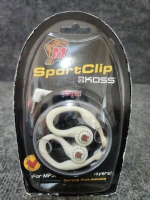 NCAA University of Maryland Terps Koss Sport Clip Earbuds Headphones with Case