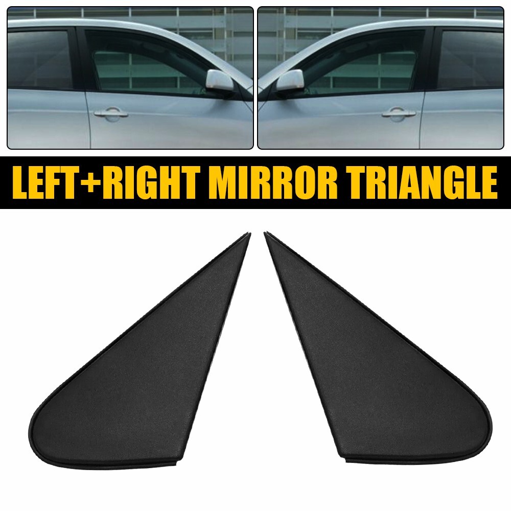 Pair Black For Toyota RAV4 2009-2012 Car Side Mirror Corner Triangle Cover Trim