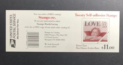 U.S. Stamps SC #3960a. Cherub Love Booklet. 55¢ Booklet of 20. P#B2222-1 - Picture 4 of 4