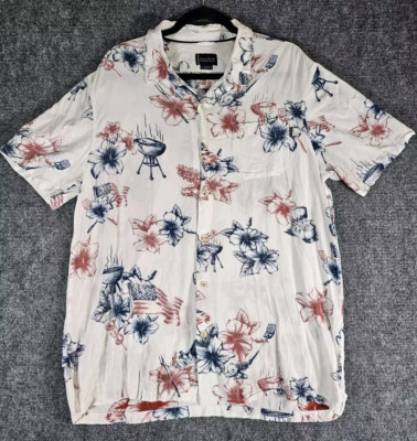 Jack Oneill Shirt Adult L Multicolor Reverse Print Short Sleeve Button Up Men's