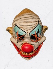 Creepy Scary Clown Mask Orange Stitches Light Up Blink 2 Ways Tested Working