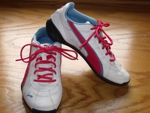 puma red white and blue shoes