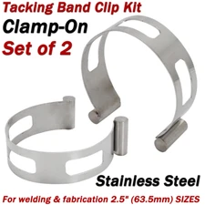2 PCS 2.5" (63.5mm) Exhaust Pipe Tacking Band Clip Kit for welding & fabrication