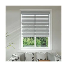 Changshade Zebra Blinds for Windows Cordless Double Layered Roller Semi Sheer...