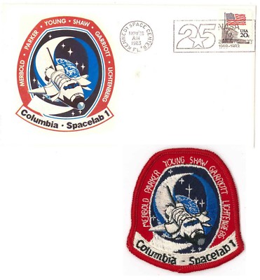 Launch Event Postal Cover & Patch Space Shuttle STS-9 COLUMBIA mission NASA