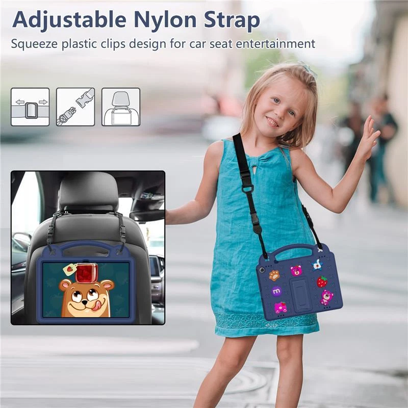 Kid Case Fr Amazon Fire HD 10 Plus 13th 11th Shockproof Handle Stand Strap Cover - Image 2 of 4