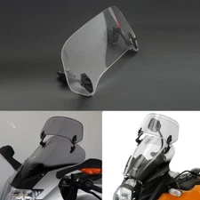 Universal Motorcycle Clear Windshield Spoiler Deflector Extender W/Bracket Mount