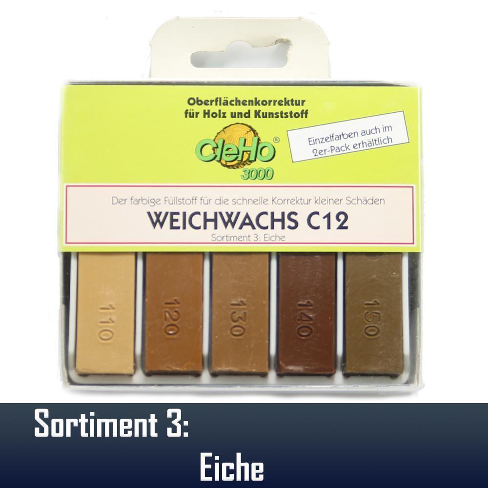 CleHo Weichwachs C12 5er Pack - Reparaturwachs Für Möbel In Eiche