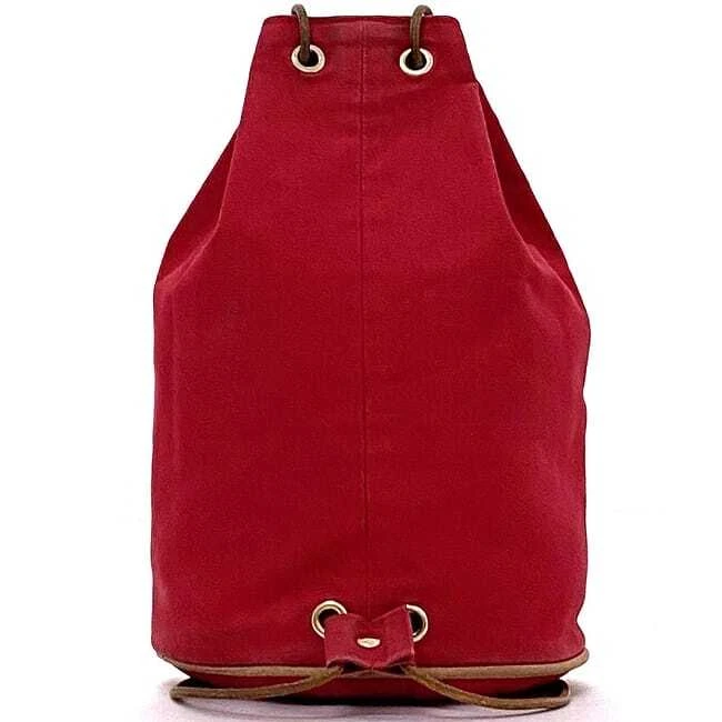 Mochila Hermes Porochon Mimil PM ec-22391 Roja Mini Ligera Algodón Lona Cuero Foto 3 de 4