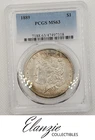 1889-P Morgan Silver Dollar PCGS MS-63, New Slab, Toning on Obverse and Reverse