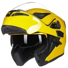 ILM Yellow Pre-owned Full Face Modular Motorcycle Helmet Dual Visor DOT 902