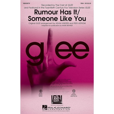 Rumour Has It/Someone Like You (Choral Mash-up from Glee) ShowTrax CD by Adele