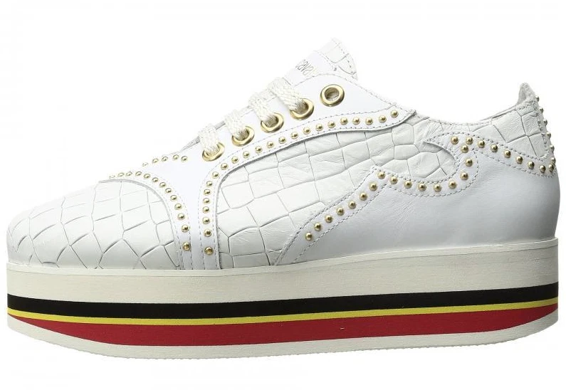 Zapatilla deportiva Just Cavalli para mujer de cuero blanca estampada Cocco Z4546 talla 38 EUR Foto 3 de 4