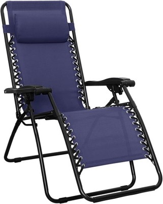 Outdoor Patio Zero Gravity Lounge Chair with Pillow,Folding Reclining,26''