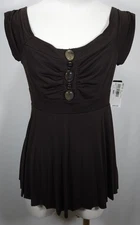 I.N. Studio Petite Women's Gem Stone Stretch Sleeveless Top Brown Size PS