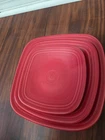 3 Fiesta Square Dinner Plates Poppy 10.5" 8.75" 7.5" Homer Laughlin Fiestaware