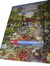 BARNYARD ANIMALS - 500 PIECE SPRINGBOK PUZZLE SIZE 18" X 23.5" COMPLETE