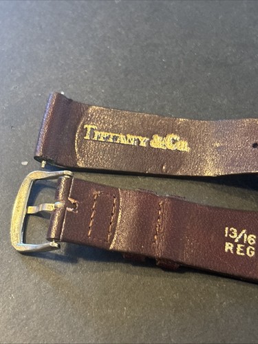 A70 TIFFANY & CO. BROWN GENUINE WATCH STRAP FOR PARTS REPAIR RESTORATION AS IS - Picture 2 of 24