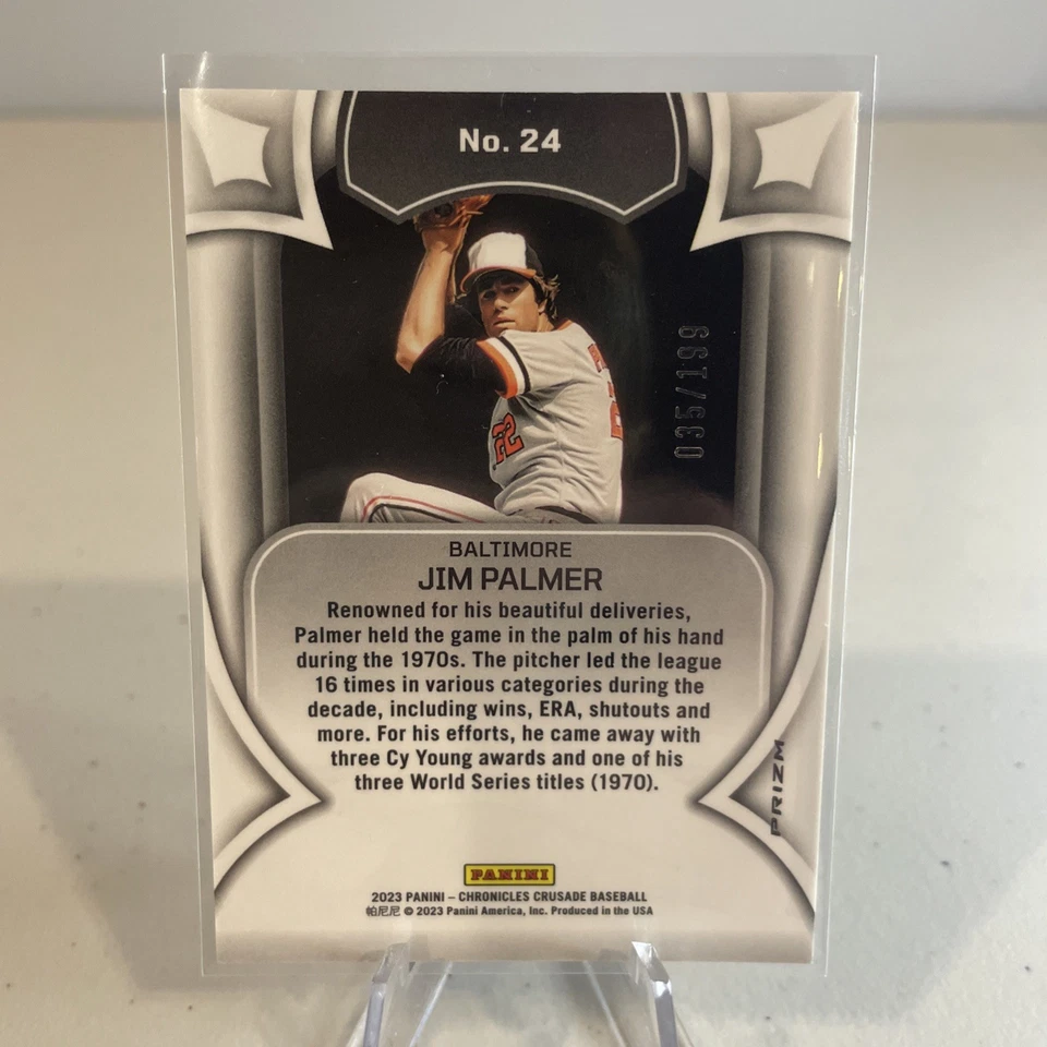 2023 Panini Chronicles Crusade Jim Palmer /199 Red Wave Prizm Baltimore Orioles - Image 2 of 3