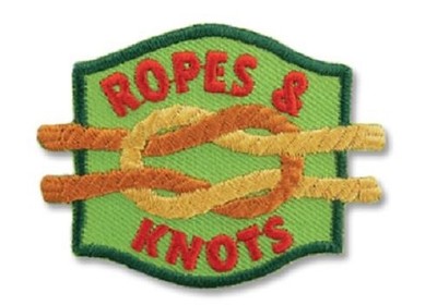 Girl Boy Cub ROPES & KNOTS FUN tying Tie Patches Crest Badges SCOUT GUIDE course