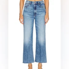 Anthropologie Mother The Maven Ankle Fray For Sure Medium Blue Wash Size 28 NWT