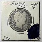 1908 D Barber Silver Half Dollar Denver