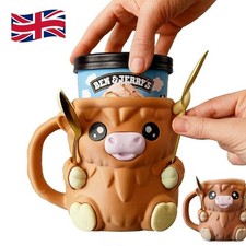 Highland Cow Ice Pint Holder,Ice Cream Pint Sleeve Cover with Handle NOWY