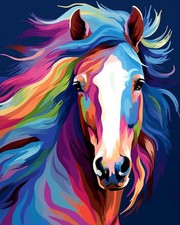 Paint by Numbers DIY Acrylic Painting Kit for Kids  Colorful Horse Head