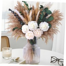 120PCS Natural Dried Flowers Boho Flower Bouquet, Artificial Roses Dried