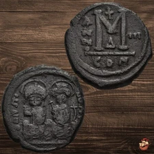 BEAUTIFUL  Justin II Follis coin - Constantinople (Sear 360) Year 3 @q622