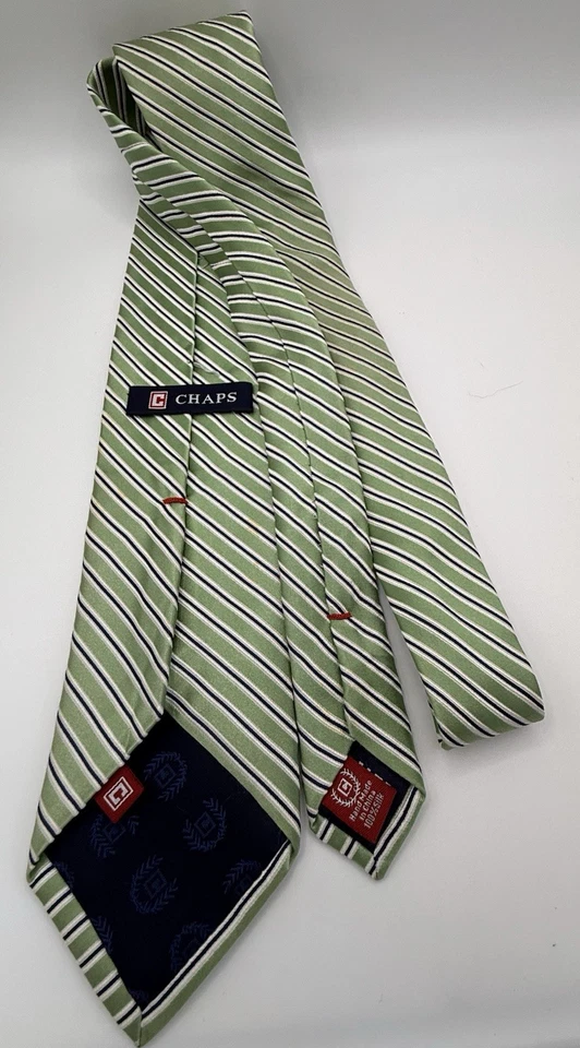 Corbata Chaps 100 % seda hecha a mano para hombre verde diseñador elegante 😎🧐 Foto 3 de 4