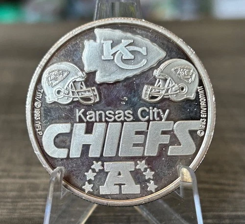 VINTAGE 1993 ENVIROMINT NFL KANSAS CITY CHIEFS  ART BAR - .999 FINE SILVER