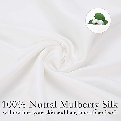 Silk Pillowcase for Hair and Skin 2 Pack 100% Mulberry Silk Bed Standard White - Picture 4 of 7