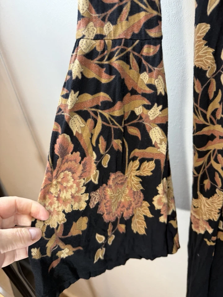 Maxi Vestido FREE PEOPLE con Mangas Campana Y Precioso Diseño Floral Talla L Boho Foto 4 de 4
